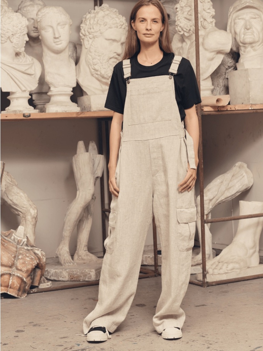 100% European Linen Stylish Overalls